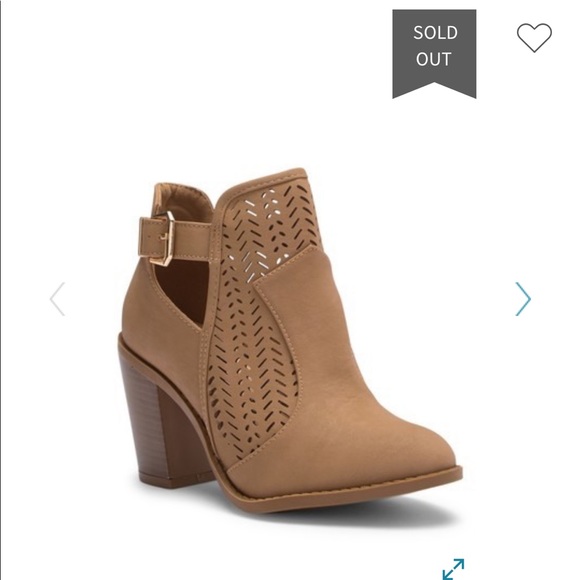 TOP Moda Shoes - Erika Perforated Ankle Heel Bootie